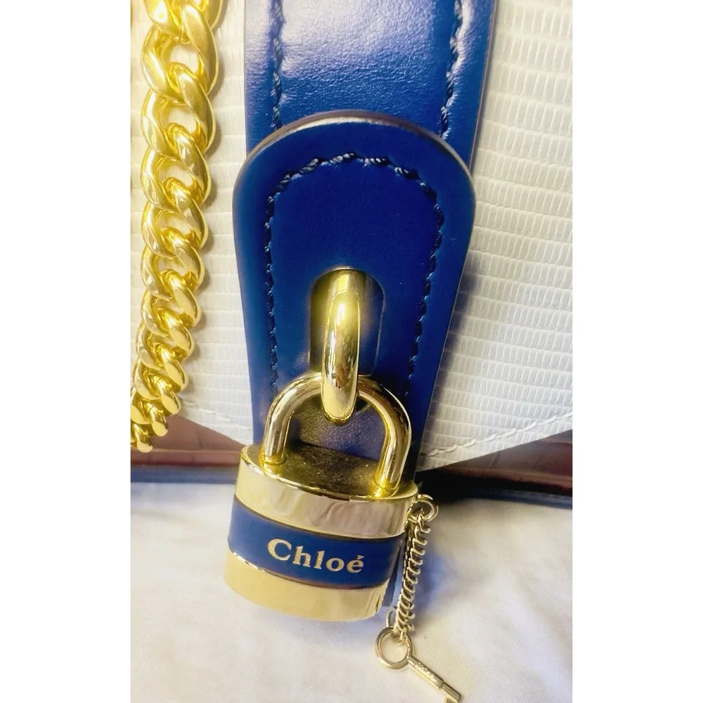 Chloé Limited Edition Paddington Shoulder Bag ~White, Navy & Brown Leather~